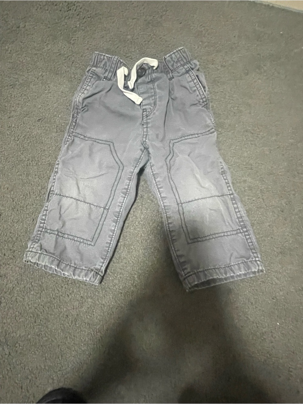 Kids Gray Drawstring Cargo Pants